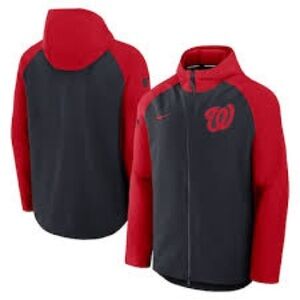 NWOT Nike Washington Nationals Authentic Raglan Performance Full Zip Jacket/Hood